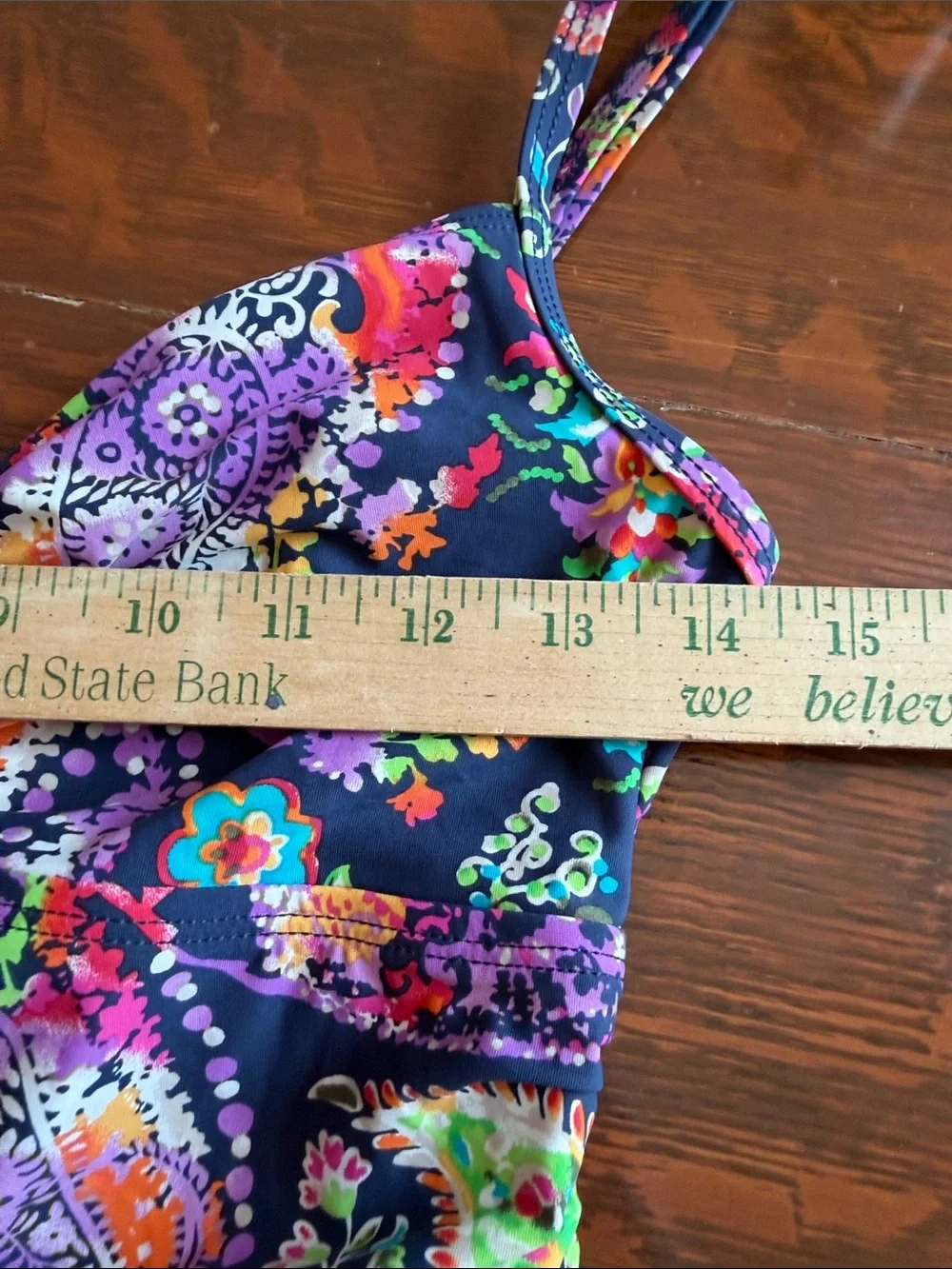 Lauren Ralph Lauren Navy One-Piece with Multicolor Paisley Print size 12